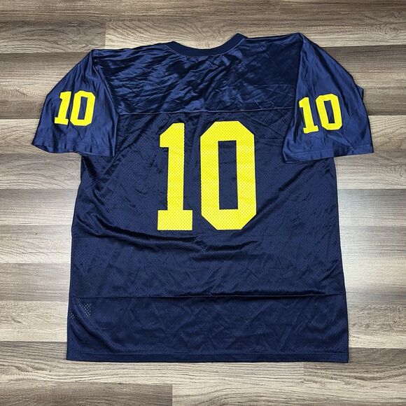 VTG Nike Michigan Wolverines Tom Brady NCAA College Football Jersey 2XL Navy - Picture 2 of 11